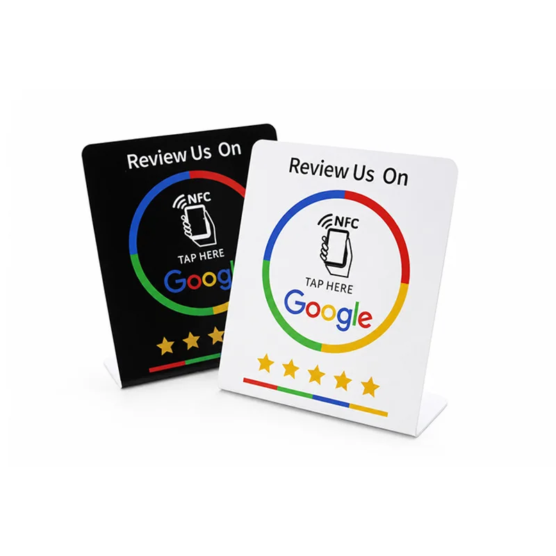 Bendable Standing NFC Google Review Display Stand 13.56MHz Programmable Tabletop Brand Bracket