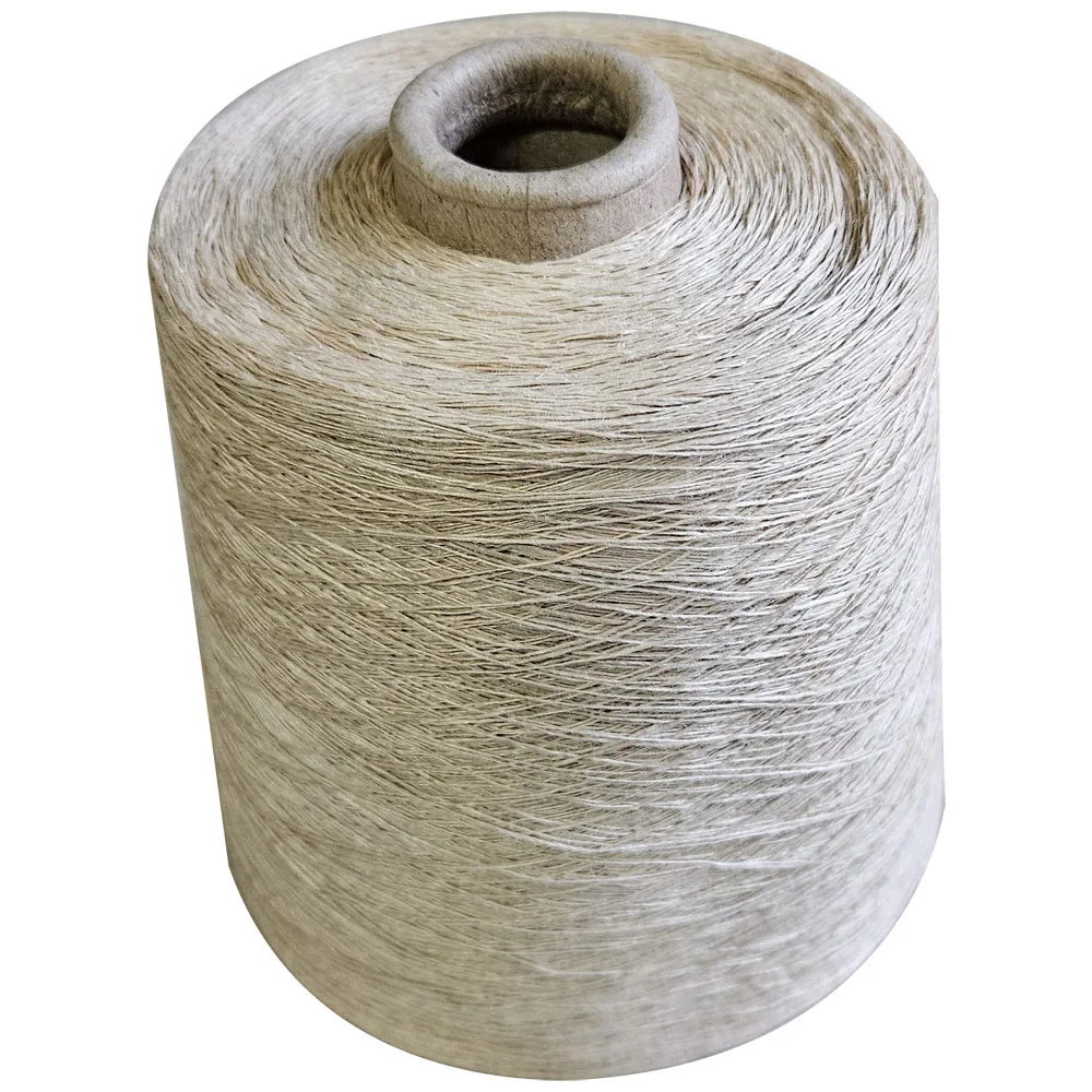 Black and beige 100% Natural linen yarn 1ply Diameter about 0.6mm weight about 600g-800g/cone