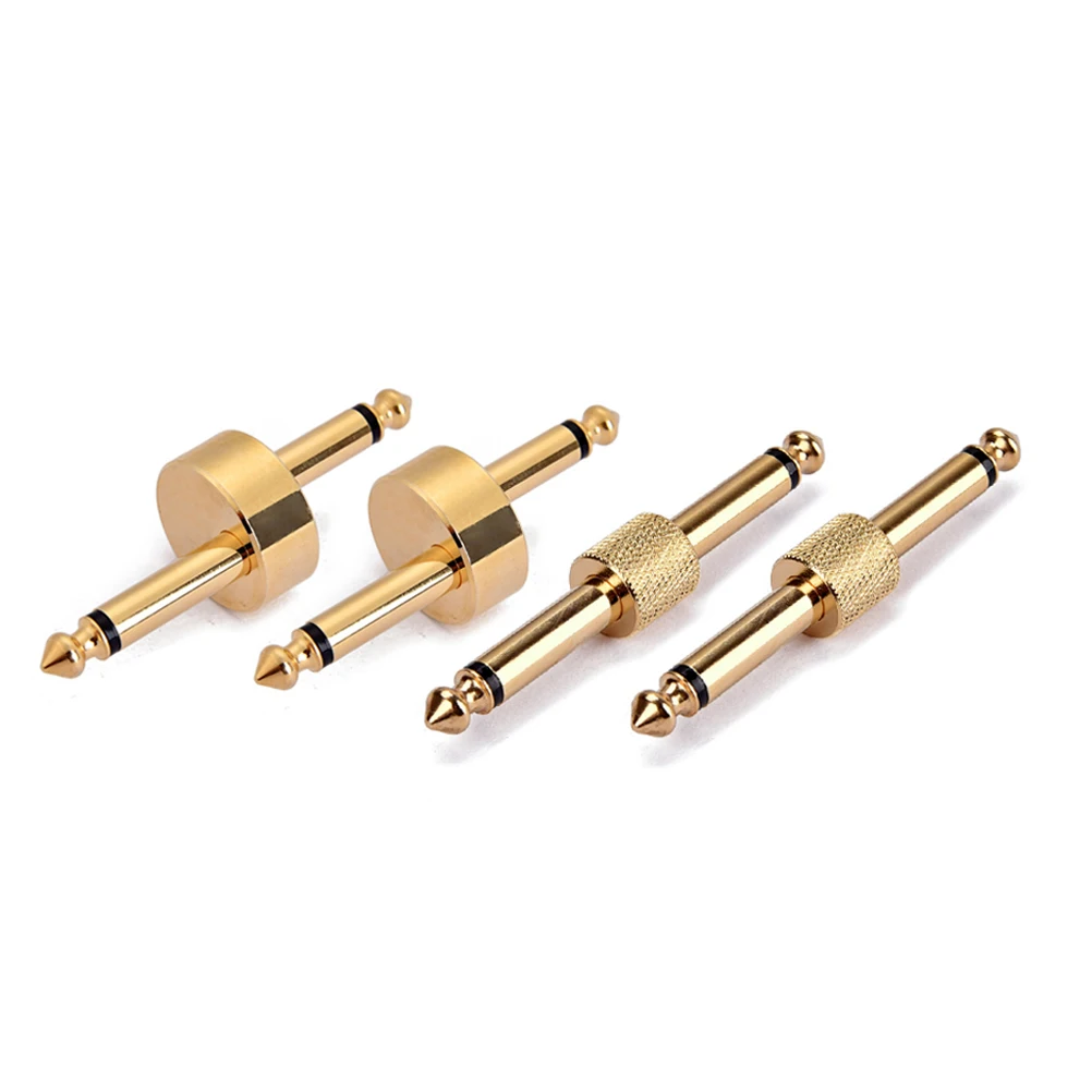 

4 Pcs Plug Connection Jack Set Guitar Pedal Connector Convertor Adapter Straight Z Type Audio Coupler Space