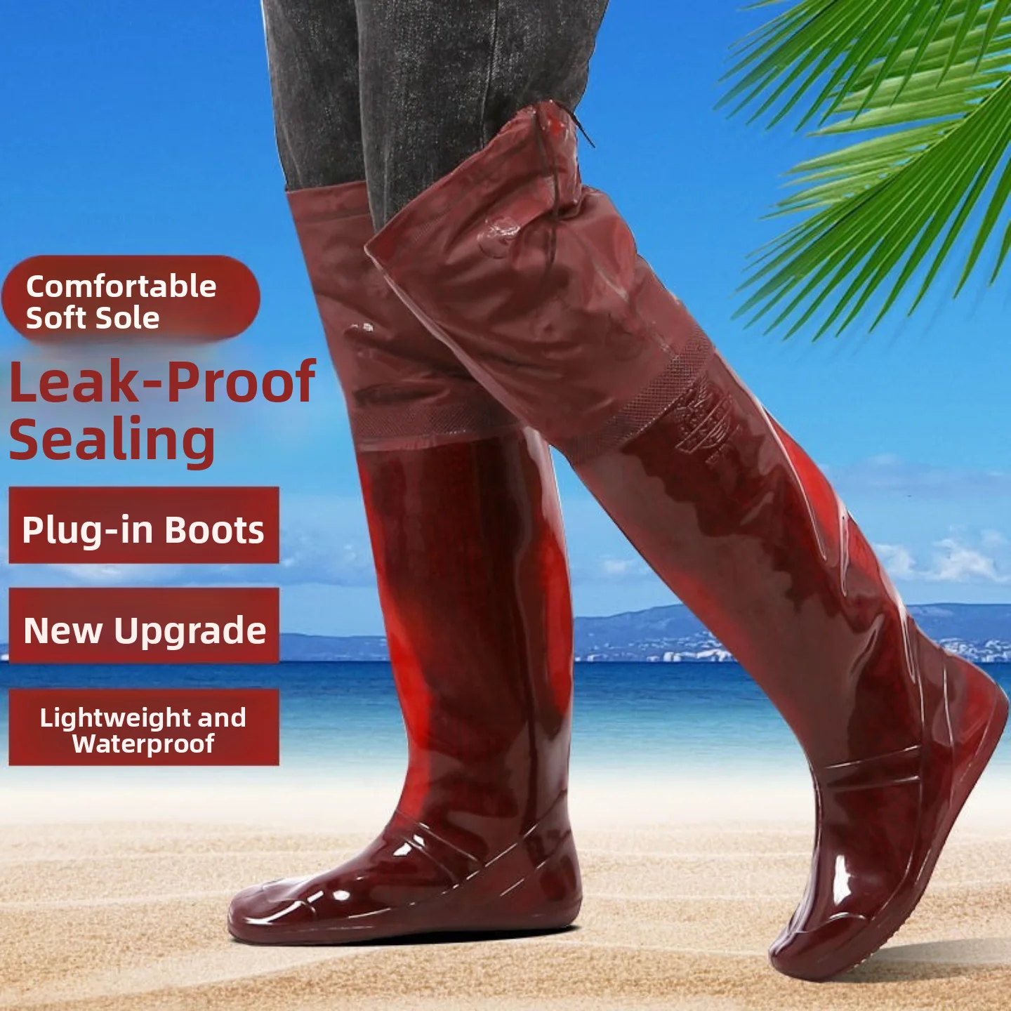 

Field Work Rice Planting Boots High Calf Soft Bot Anti-Slip Water oes Waterproof Farming Pants Slip-Resistant Booties
