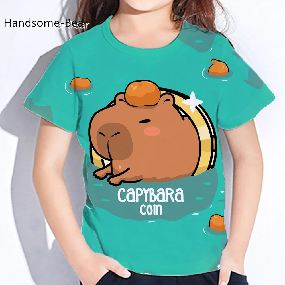 Capybara 3D Print Girl Clothes Autumn Baby Boy Clothes Round Neck Baby T-Shirt Cute Clothing for Boys Novelty Child T Shirt Tops