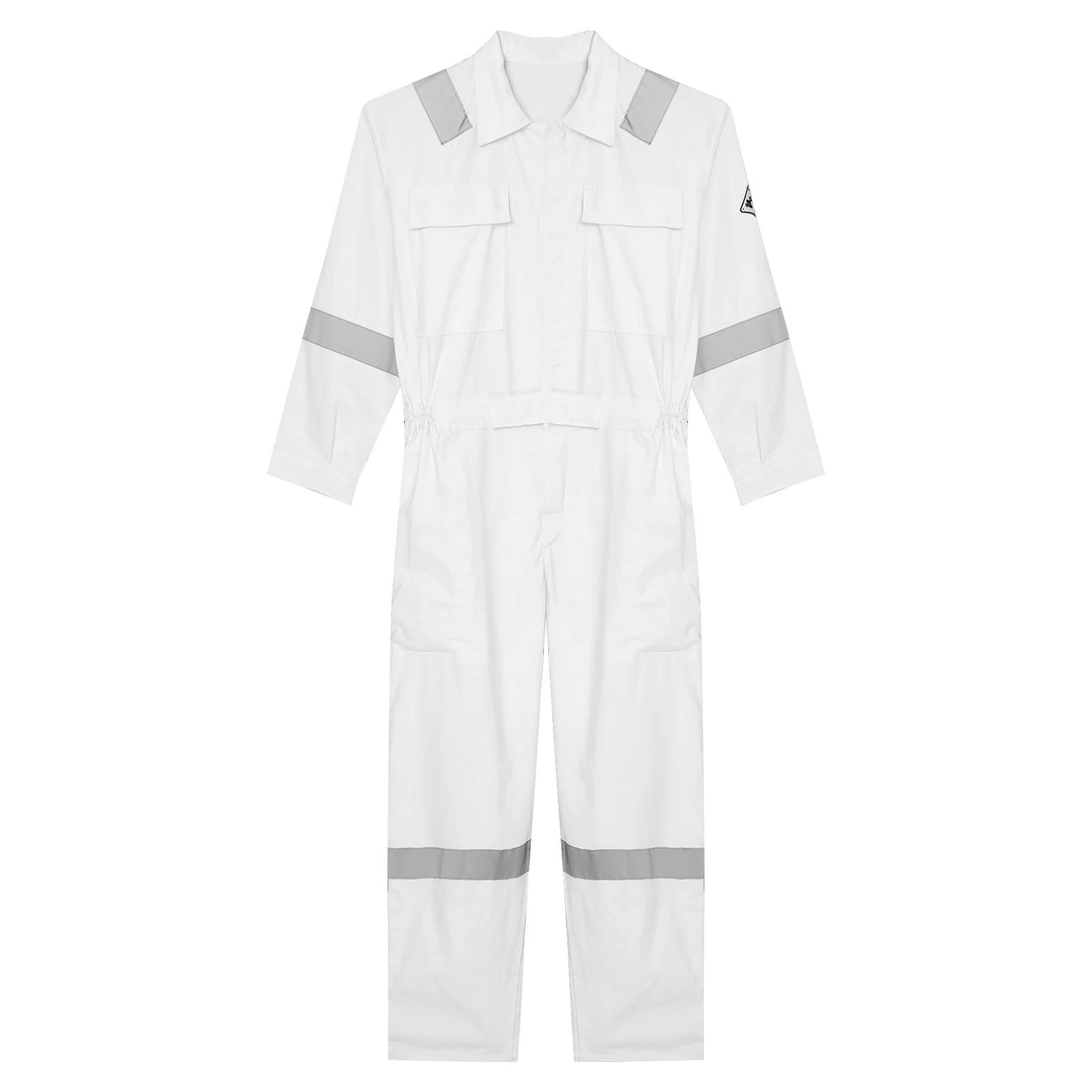 Adult 100% Cotton Food Factory Work Overalls Reflective Strips Multi-pocket Jumpsuit Dustproof Dungarees workshop Coveralls