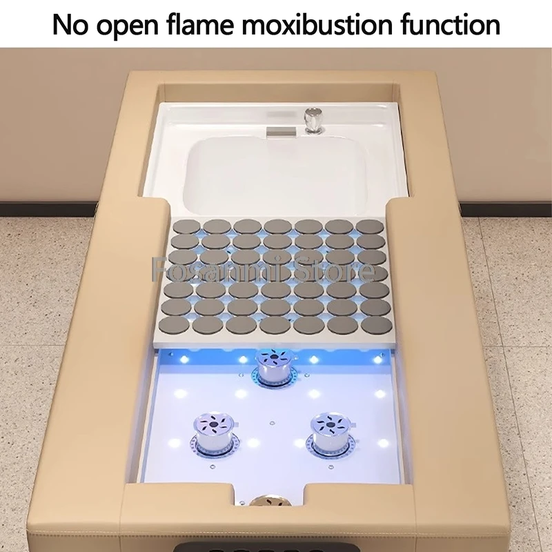 Head Spa Shampoo Bed With Moxibustion Foot Bath Thermostatic Water Cycle Fumigation Head Massage Hair Washing Bed Chair Set