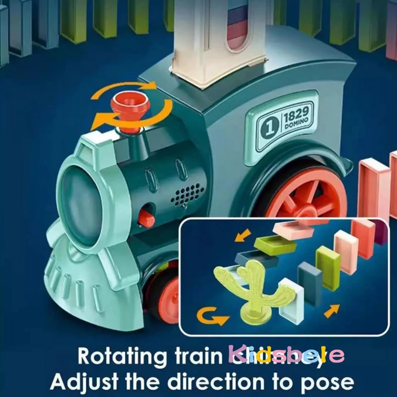 

Kids Electric Domino Train Car Set Sound & Light Automatic Laying Dominoes Brick Blocks Game Educational Christmas Gift Kids Toy
