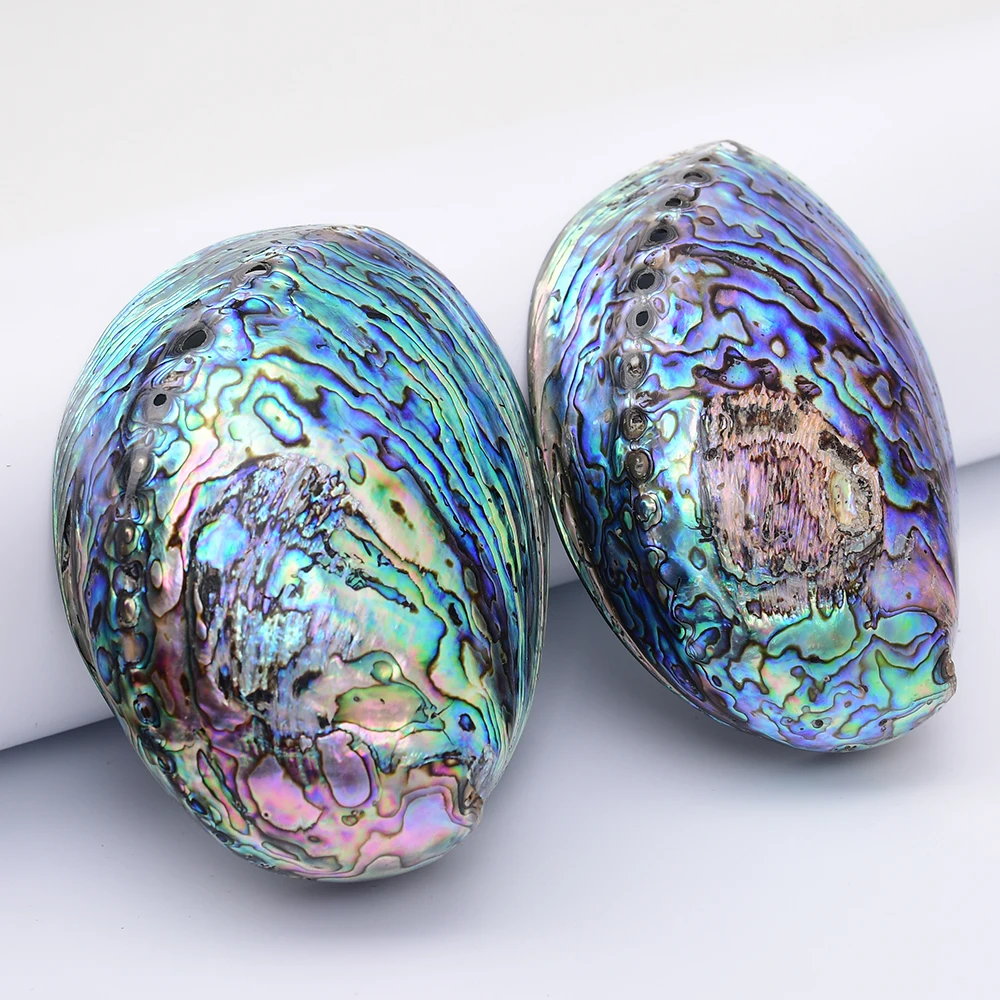 

APDGG 2 Pcs Huge Natural Green Rainbow Color Abalone Shell Connector Pendant Beads Jewelry Making DIY