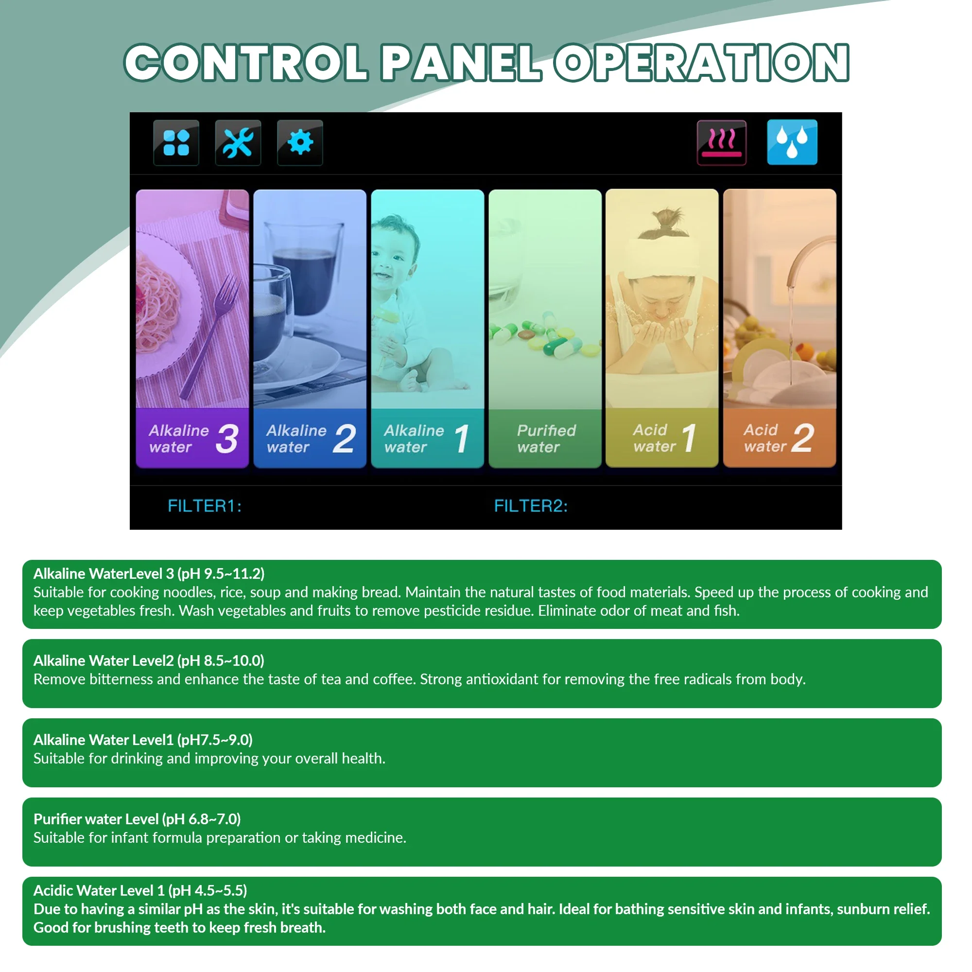 مولد مياه الهيدروجين 8 فوق كاونتر اكستريم -PL أطباق تيتانيوم مطلية بالبلاتين تعمل بالطاقة الكهربائية المنزلية EHM-959