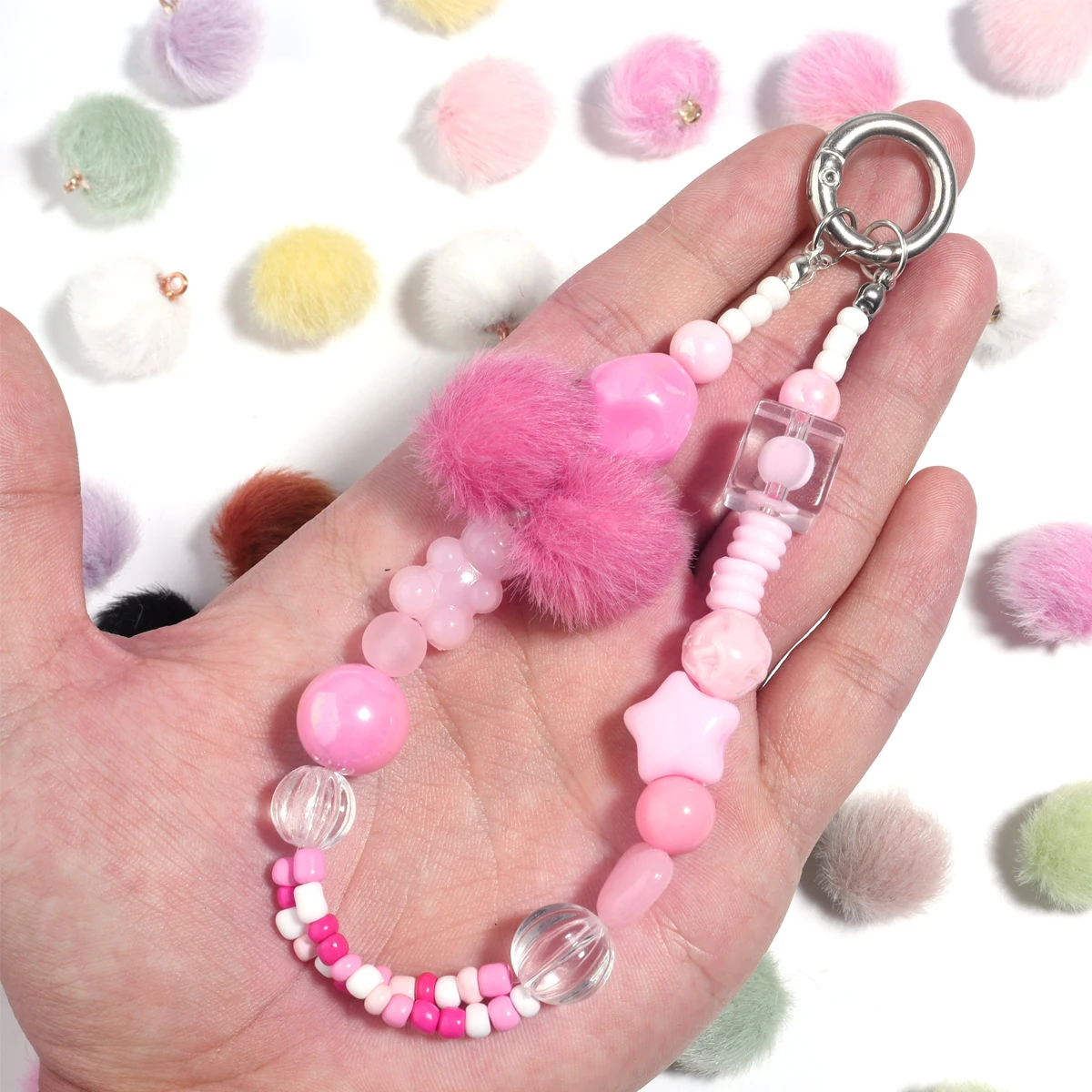 20Pcs/Lot Fur Pompom Balls Colorful Fluffy Fur Ball DIY Pompons For Keychain Sewing On Scarf Hats Shoes Apparel Craft Supplies