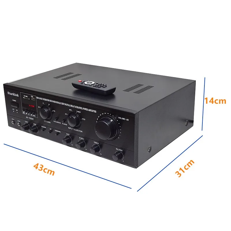 AV-702BT 1500W 5-канальный Bluetooth домашний цифровой объемный декодер KTV караоке OK аудио усилитель с дистанционным управлением