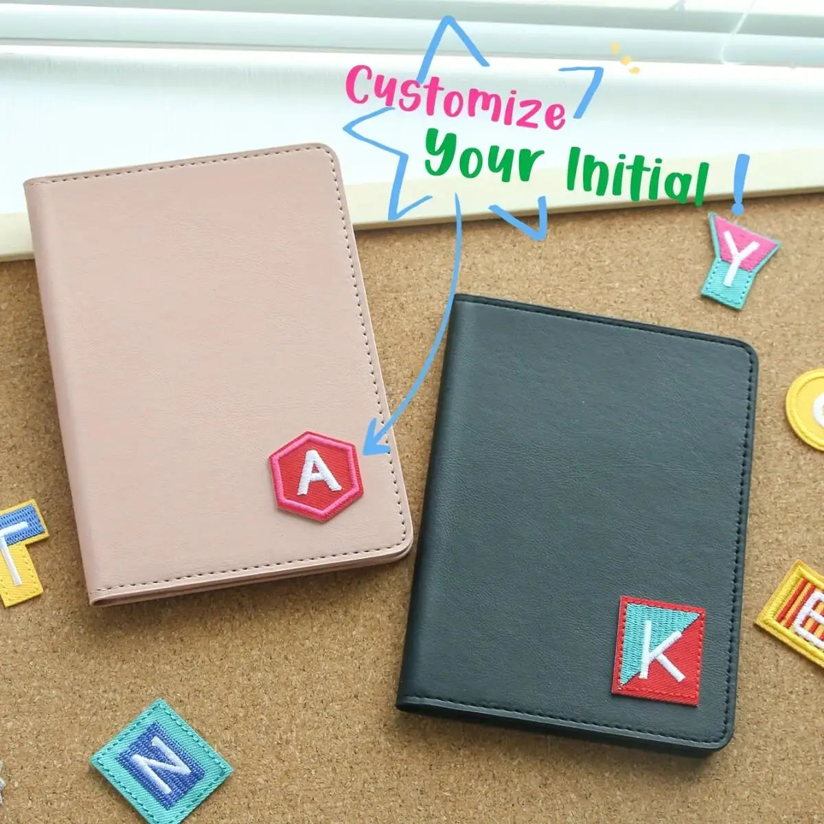 

1PCS Personalized Initial Letter Passport Cover Customized Letters Passport Holder Customize Document Card Holder Travel Gifts