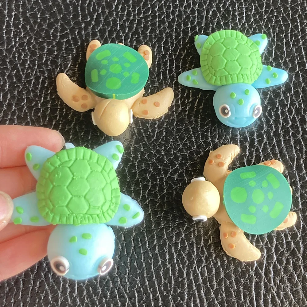 4PCS Handmade Turtle Ocean Animals Cake Toppers for Under the Sea Birthday Party Decorations Turtle Cake Decorations Supplies