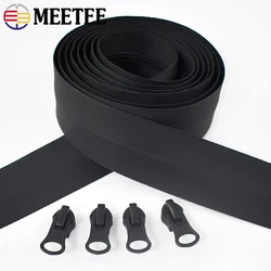 2/4Meters 5# Waterproof Zipper Black Invisible Nylon Zippers Coat Bags Zips Sliders Clothes Repair DIY Sewing Accessories
