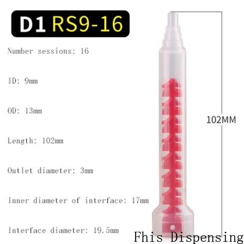 Pack of 100 Dynamic Mixer RS9-16 Mixing Nozzles Duo Epoxies Core