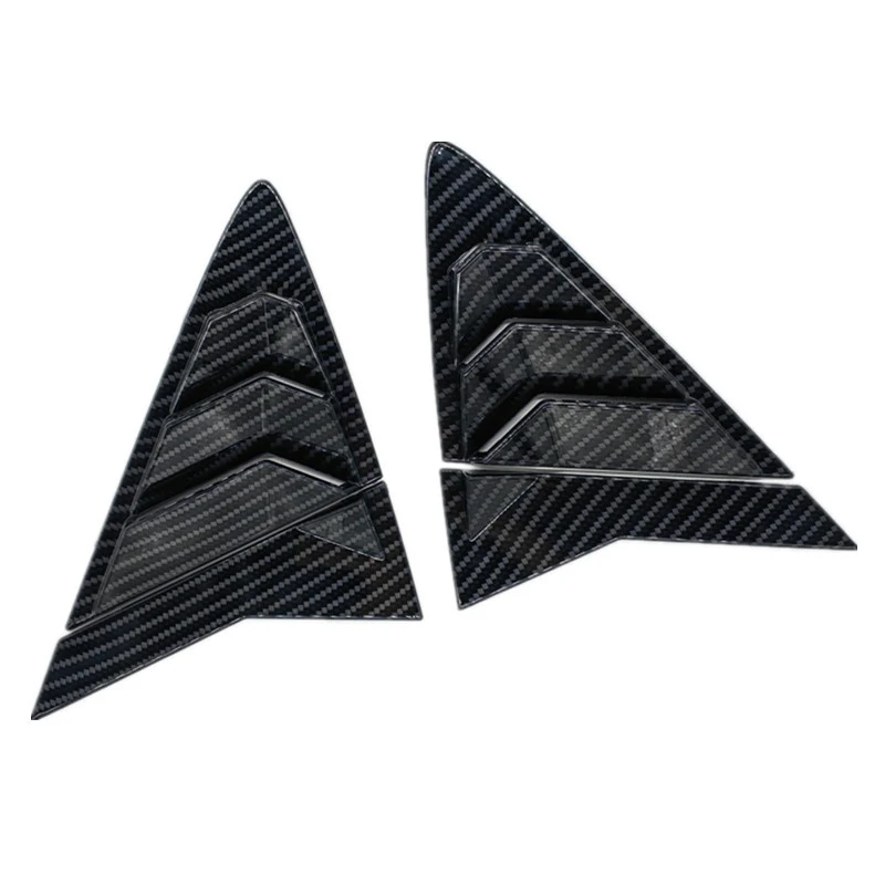 For Hyundai Verna Car Rear Side Window Cover Sticker ABS Louvers Triangular Stickers Carbon Fiber Modification Accessories