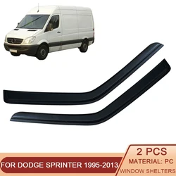 For Mercedes-Benz Dodge Sprinter 1995-2023 Black Tinted Car Side Window Visor Vent Awnings Shelters Rain Guard Door Ventvisor