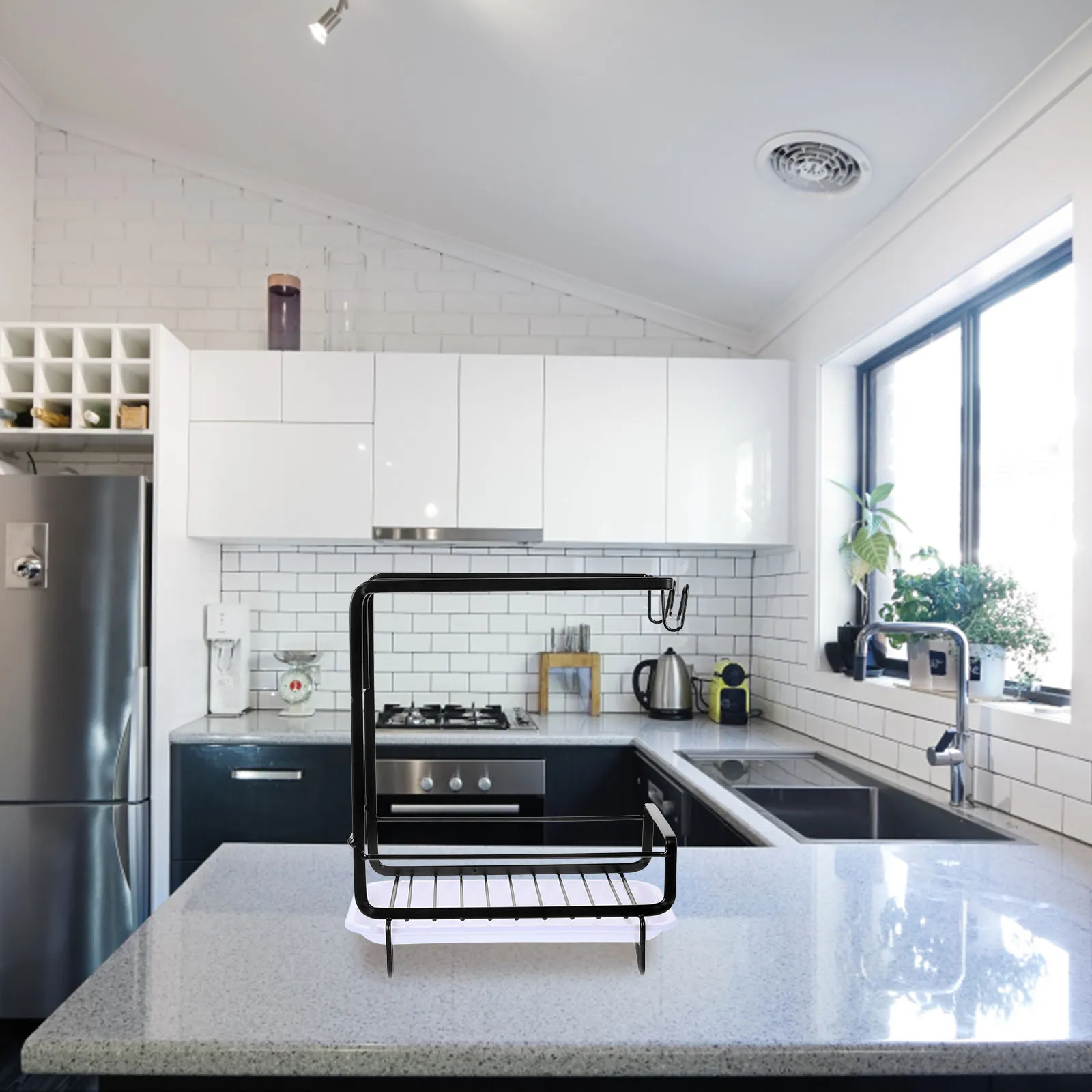 

1Set Kitchen Sponge Holder Drain Rack for Sink with Hollow Bottom Design Dishcloth Organizer Storage Shelf Dish Washing Rack