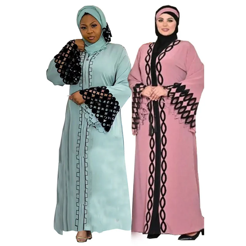 

Women Eid Muslim Abaya Dubai Arab Ramadan Kaftan Islam Abayas Lace Morocco Loose Long Robe Jalabiya Modest Casual 2024