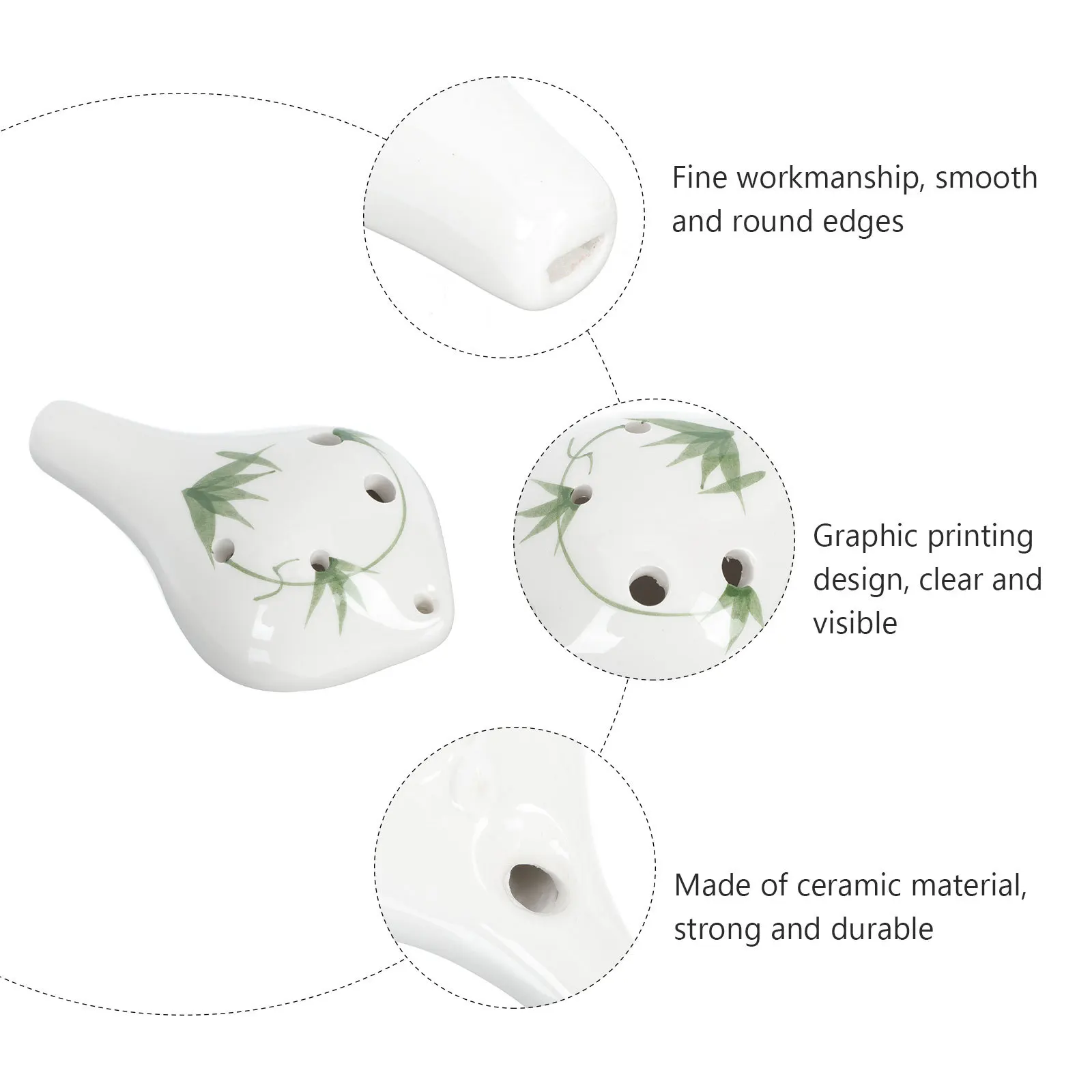 

Ceramic Alto Ocarina Portable 6-hole Beginners Practice Creative Wind Instrument