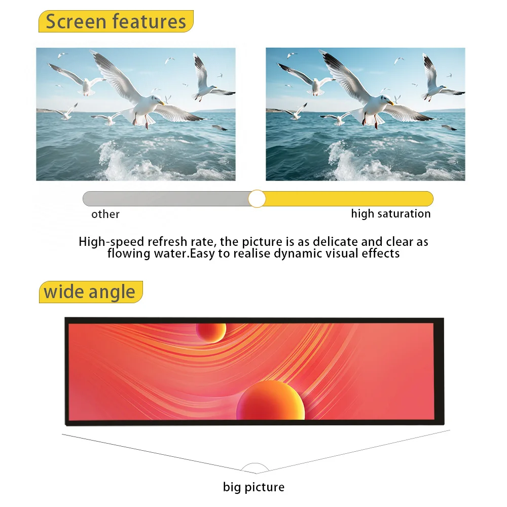 LESOWN 8.8 polegadas 480x1920 IPS Tela LCD Bar Display HDMI USB Alimentado Tela Secundária para PC Raspberry Pi Windows 10/ 8.1/ 8/ 7