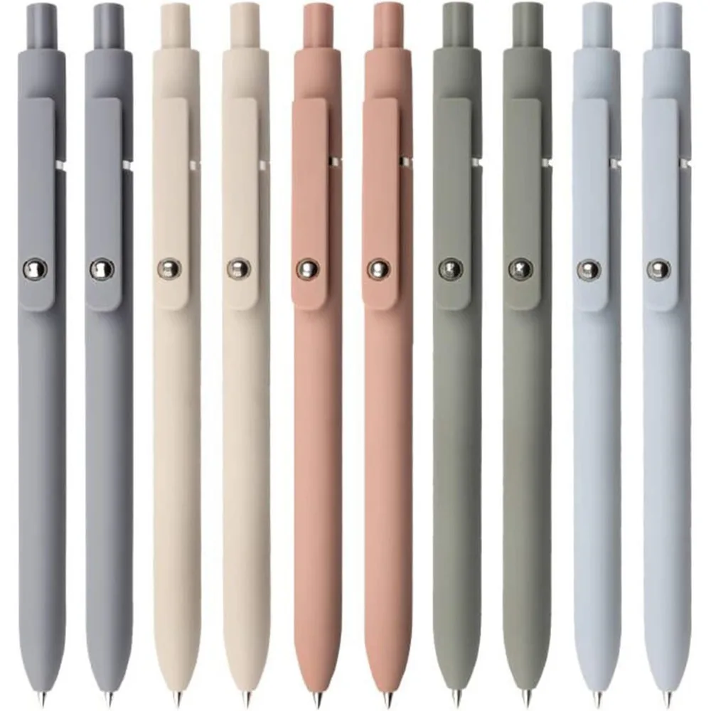 10 quick drying ink pens, neutral pen, fine tip, smooth writing, stretchable 0.5mm black ink pen, ballpoint pen for note taking,