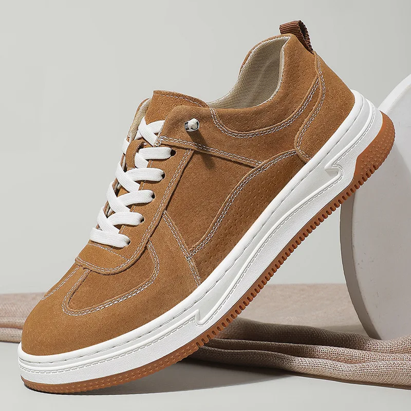 

Новая осенняя обувь для мужчин, повседневная обувь из натуральной кожи, лоскутная обувь для скейтборда на плоской подошве, кроссовки без шнуровки