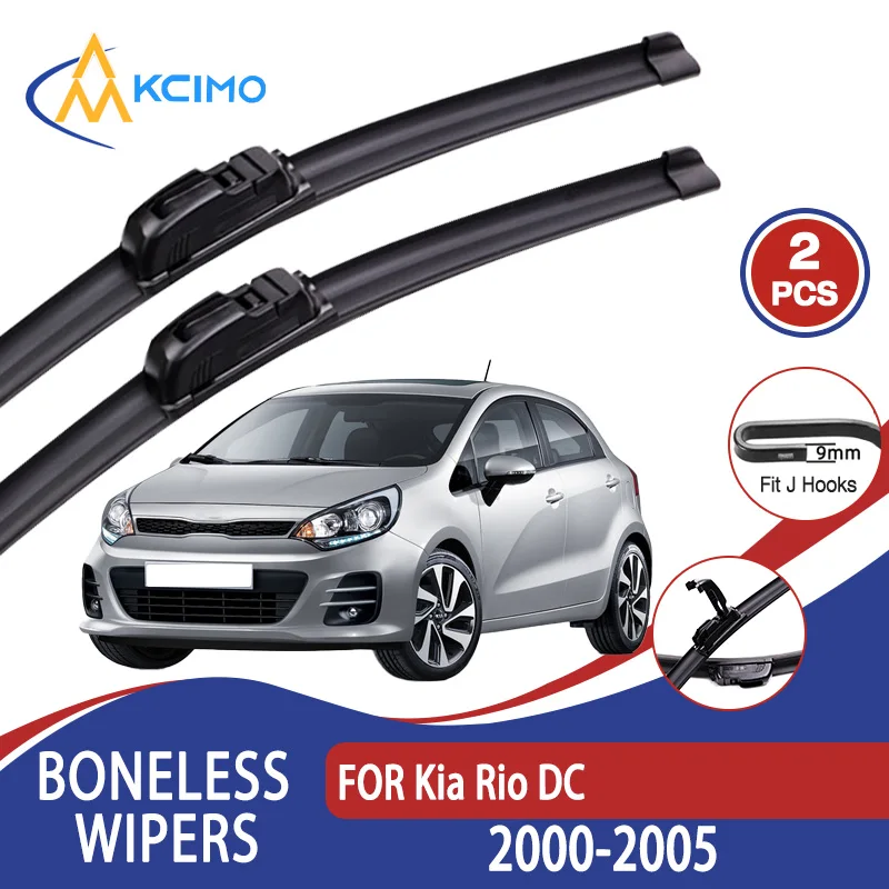 

For Kia Rio DC 2000-2005 Car Wiper U-type Soft Rubber Boneless Wiper HD Quiet Durable Automotive Wiper 21"+18"