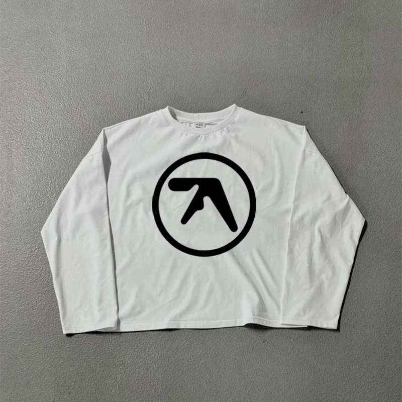 Women T-Shirt Aphex Twin Oversized Cotton Graphic Long Sleeve Pullovers Fashion Vintage Y2k Streetwear Tops Tees Unisex Clothing