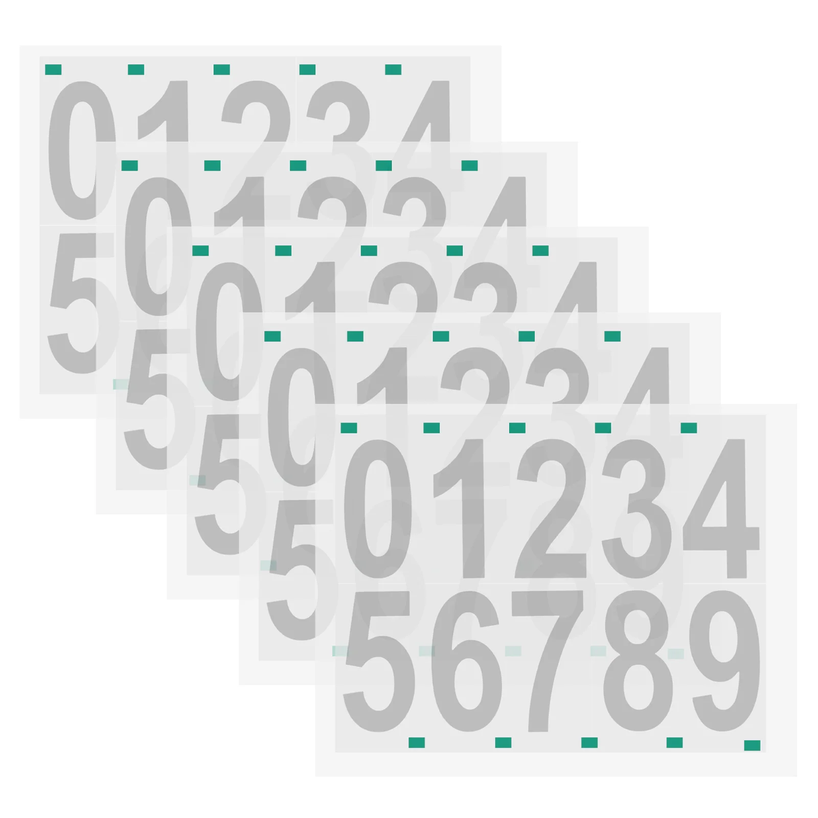 5 Sheets Wheel Recycling Bin Stickers Numbers Decal for Trash Can Garbage Water Proof