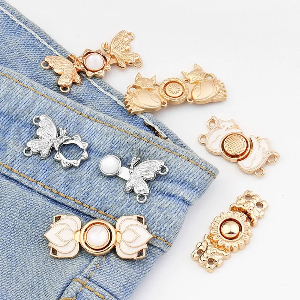 Jeans Waist Buckle Waist Closing Artifact Invisible Snap Button Removable Tightening Waistband Button Clothing Pant Adjust Tool