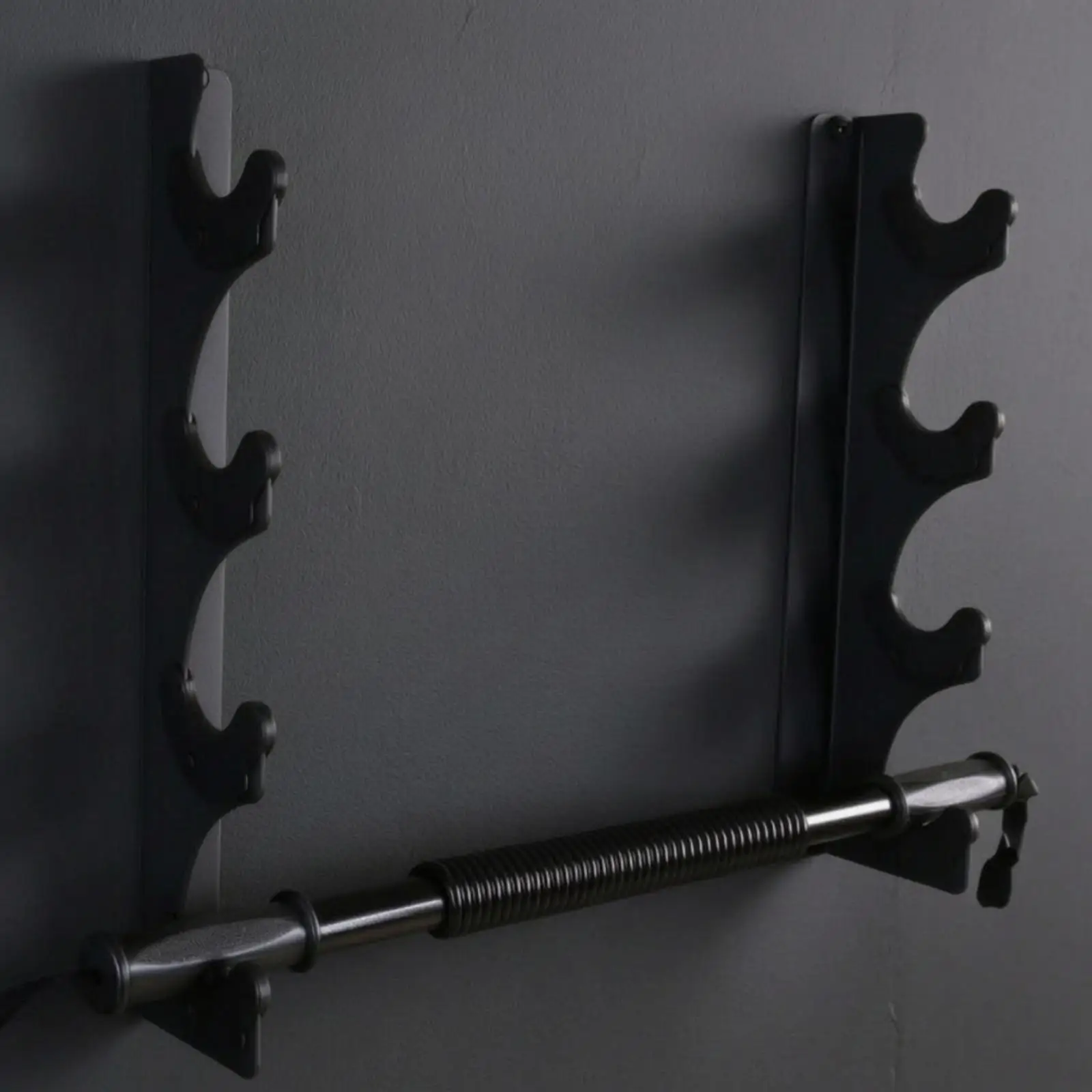 Wall Mounted Barbell Storage Rack for Home Gym Heavy Duty Carbon Steel Black Holder Organizer