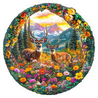 Forest Deer 3D Wooden Puzzle - Adult Puzzle Relaxation Craft Gift - Challenge Family Puzzle Game Gift or Male and Female Elderly