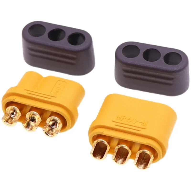 1/5/10PCS MR60 Male Female Plug With Protector Sheathed Cover 3.5mm 3 Core Connector T Type Plug Connector