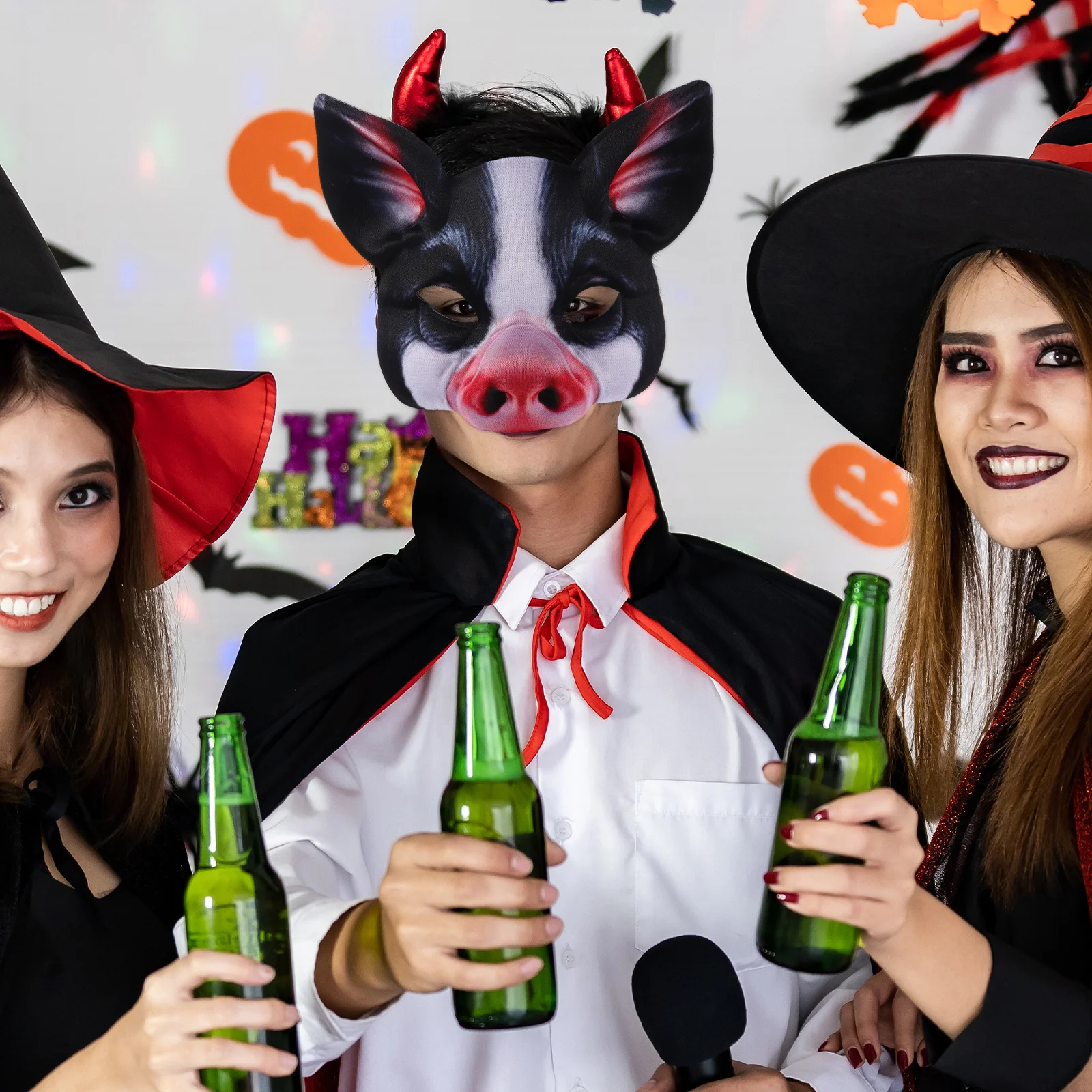 

5Pcs Halloween Masquerade Mask Cute Realistic Animal Head Masks Comfortable for Indoor Outdoor Events Face Mask Animal