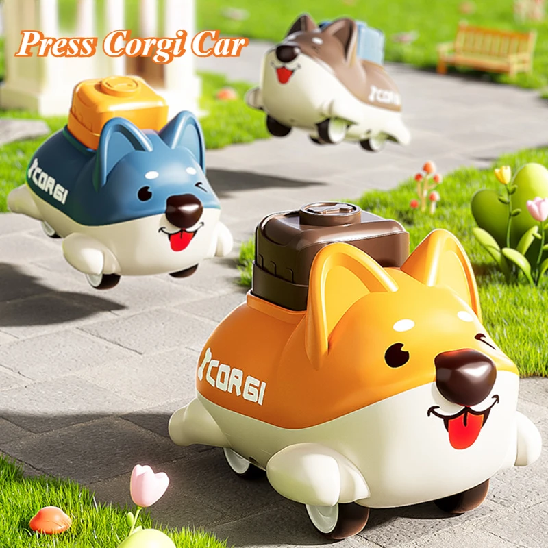 

Игрушечный автомобиль Press and Go, собака, животное, детские сенсорные игрушки с распознаванием цвета, игрушка для раннего образования, захватывающая игрушка для младенцев, новорожденных