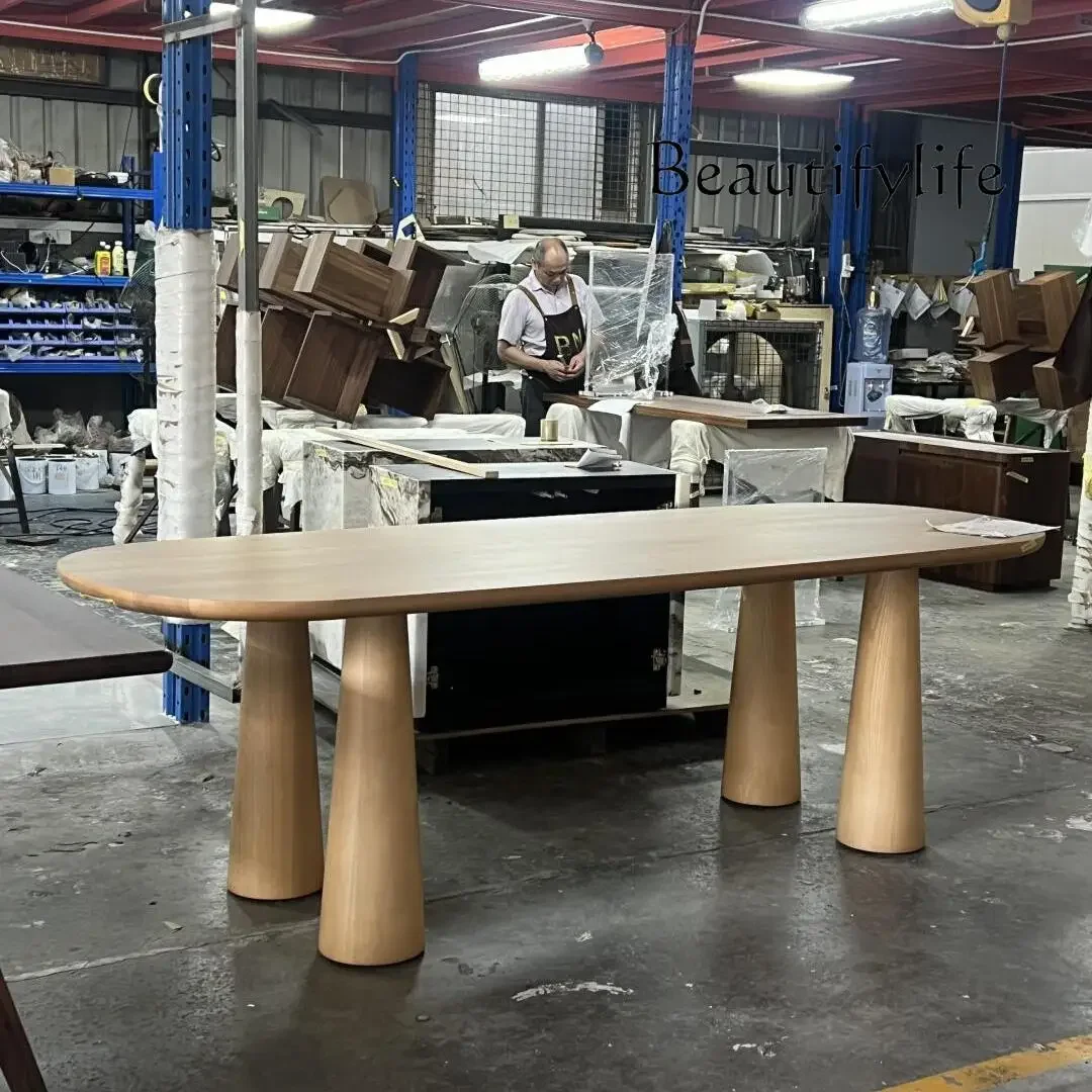 

N45 Обеденный стол из массива дерева, дизайнерский ясень, итальянский минималистичный стол, креативный, легкий, роскошный, простой, модный