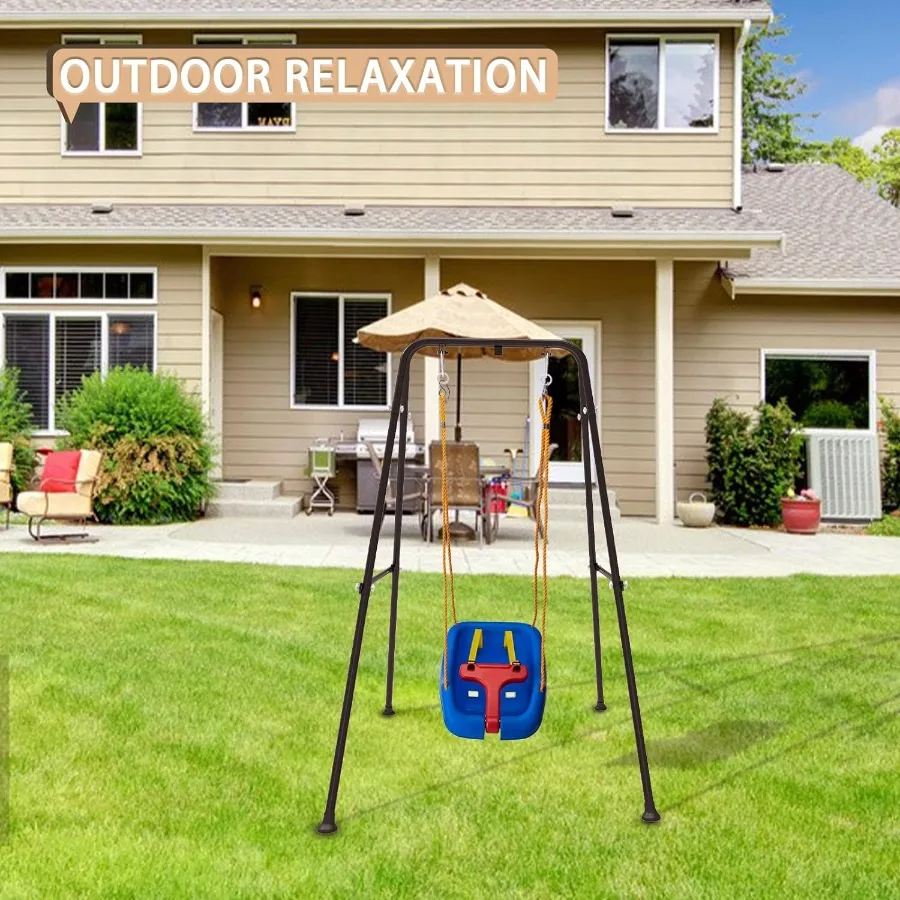 Support de balançoire à cadre en A en métal, ensemble de balançoire robuste pour l'intérieur et l'extérieur, Compatible avec la plupart des balançoires pour tout-petits
