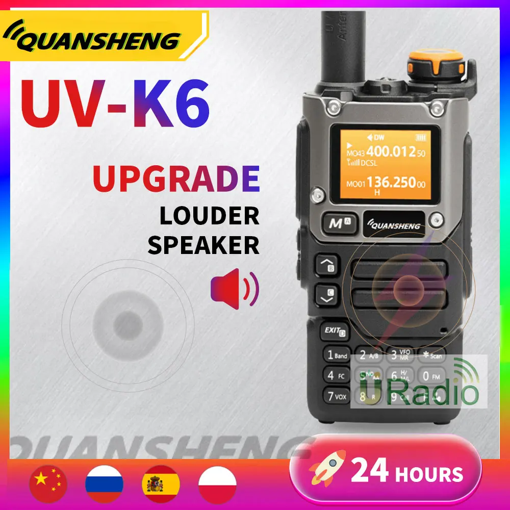 Quansheng UV K5 (8) Walkie Talkie UV-K6 5W Am Fm Two Way Radio UV-K58 Commutator Station TyepC Amateur Ham Wireless Set UV-K5 V2