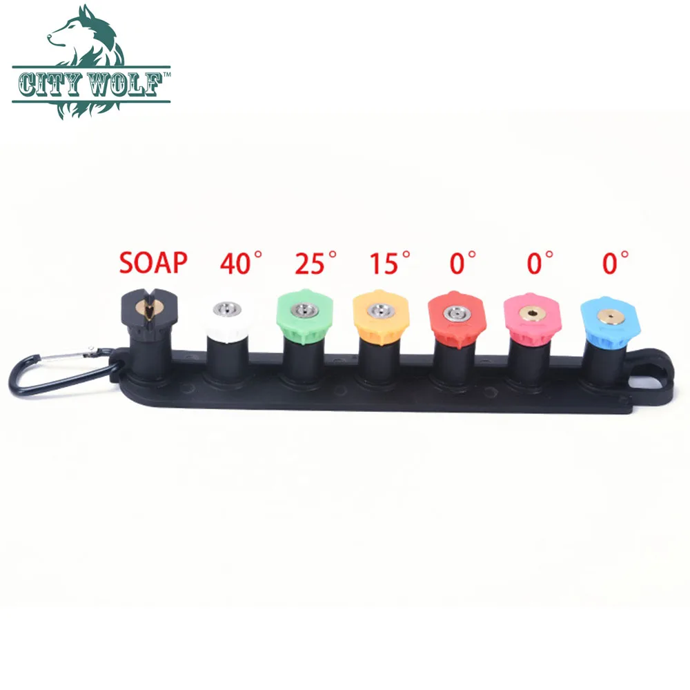 High Pressure Cleaning Machine Water Gun Dector 1/4 Quick Plug Nozzle New 5-Color 7-Color Nozzle Leather Sleeve With Base Lock