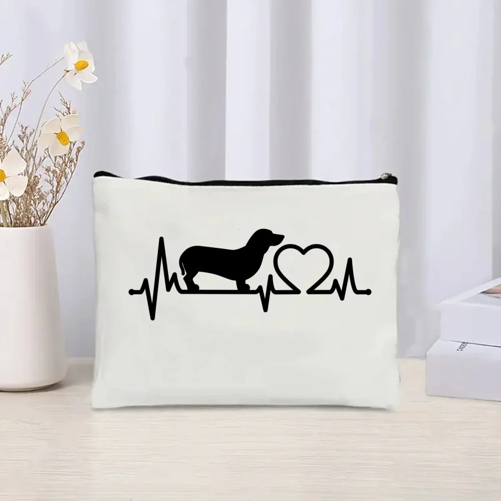 2pcs/set Dachshund Teckel Cute Dog Print Tote Bag Large Capacity Shoulder Bag Women's Casual Handbag for Work School Shopping - view 3