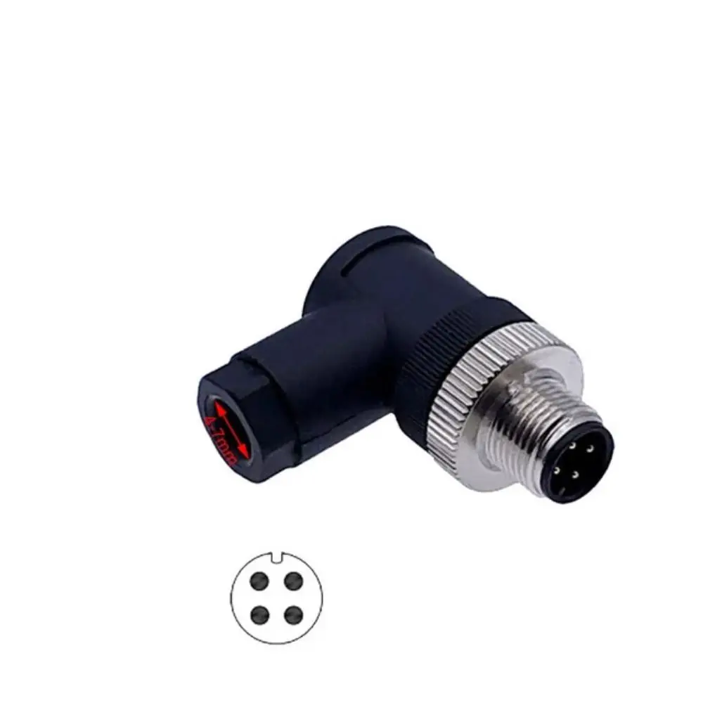 High Quality 4 5 8 Pin M12 Sensor Connector Waterproof PG7 Male&Female Plug Bend Angle A Type Sensor Connectors Household