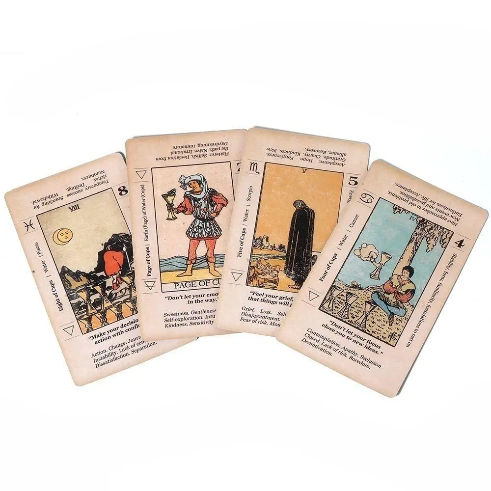 Tarot com significado de 10,3 * 6 cm, 78 unidades de cartas com significados para iniciantes