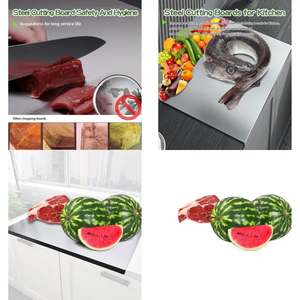 

Очень большая кухонная разделочная доска из нержавеющей стали — идеально подходит для мяса, фруктов, овощей, хлеба (27,5x19,7 дюймов)