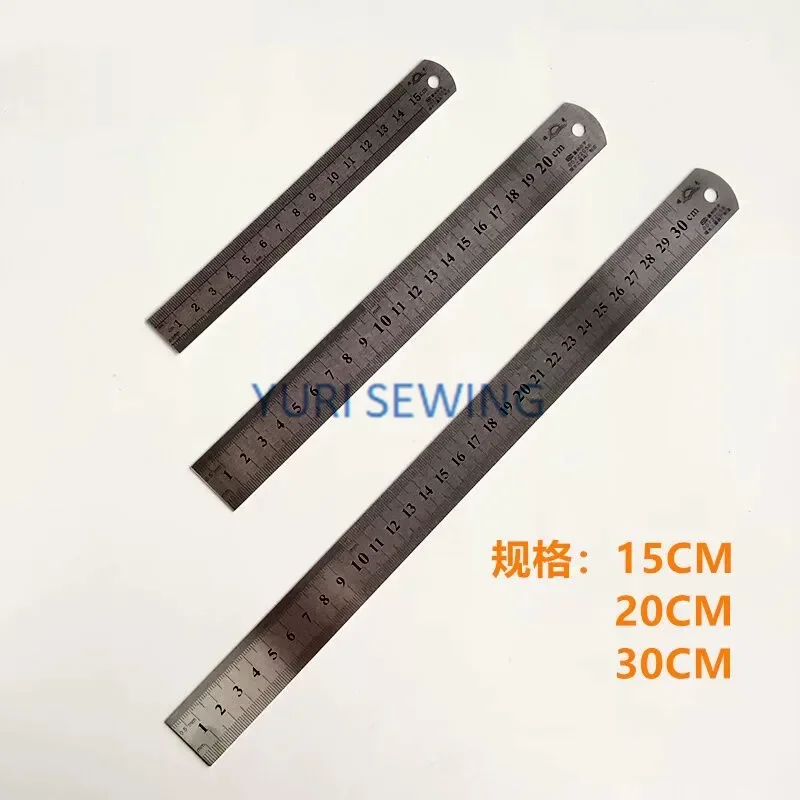 Règle en acier 15CM/20CM/30CM, outil de mesure de règle en acier inoxydable, règle d'apprentissage pièce de machine à coudre industrielle de haute qualité