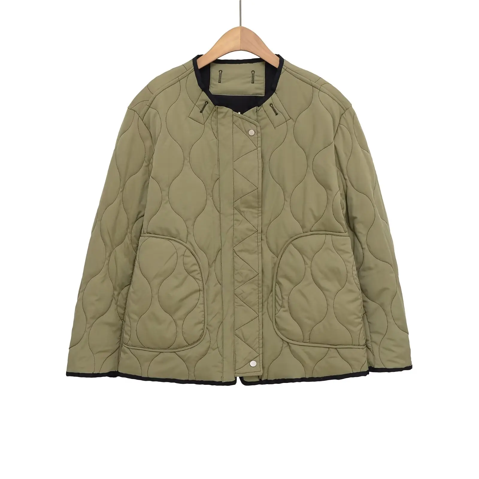 

New fashionable women's autumn cotton clip, multi-functional design on both sides, street style long sleeved jacket, women's co