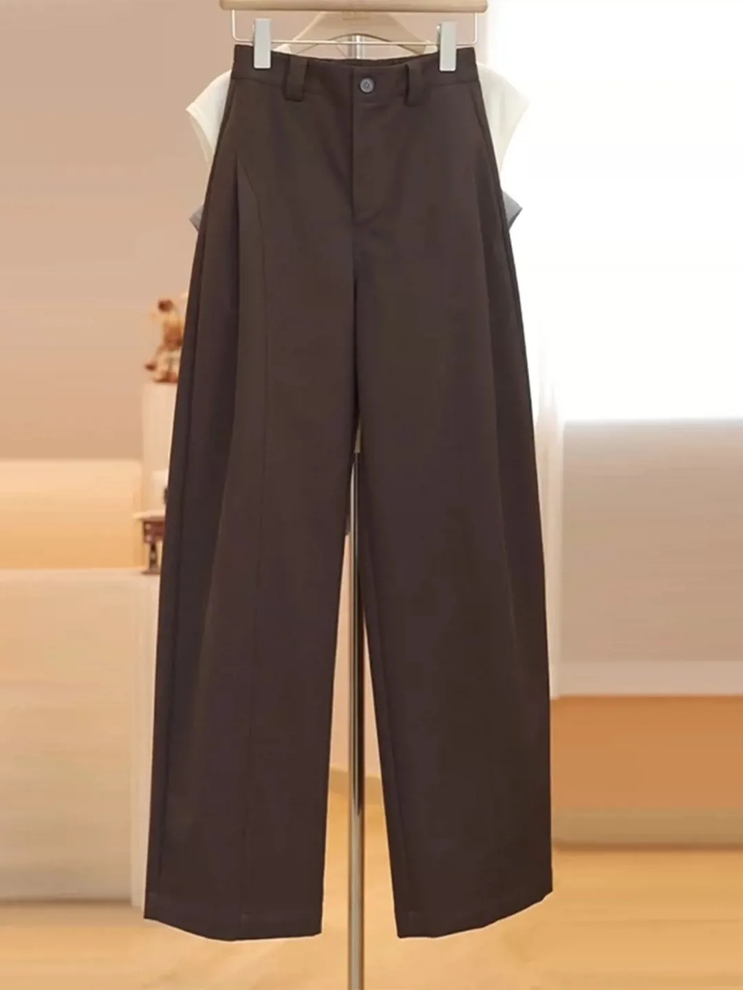 High Waist Casual Accordion Pants Women's Autumn 2026 New Style Anti-Wrinkle Slimming Comfortable Side Pressed Pleats Suit Pants