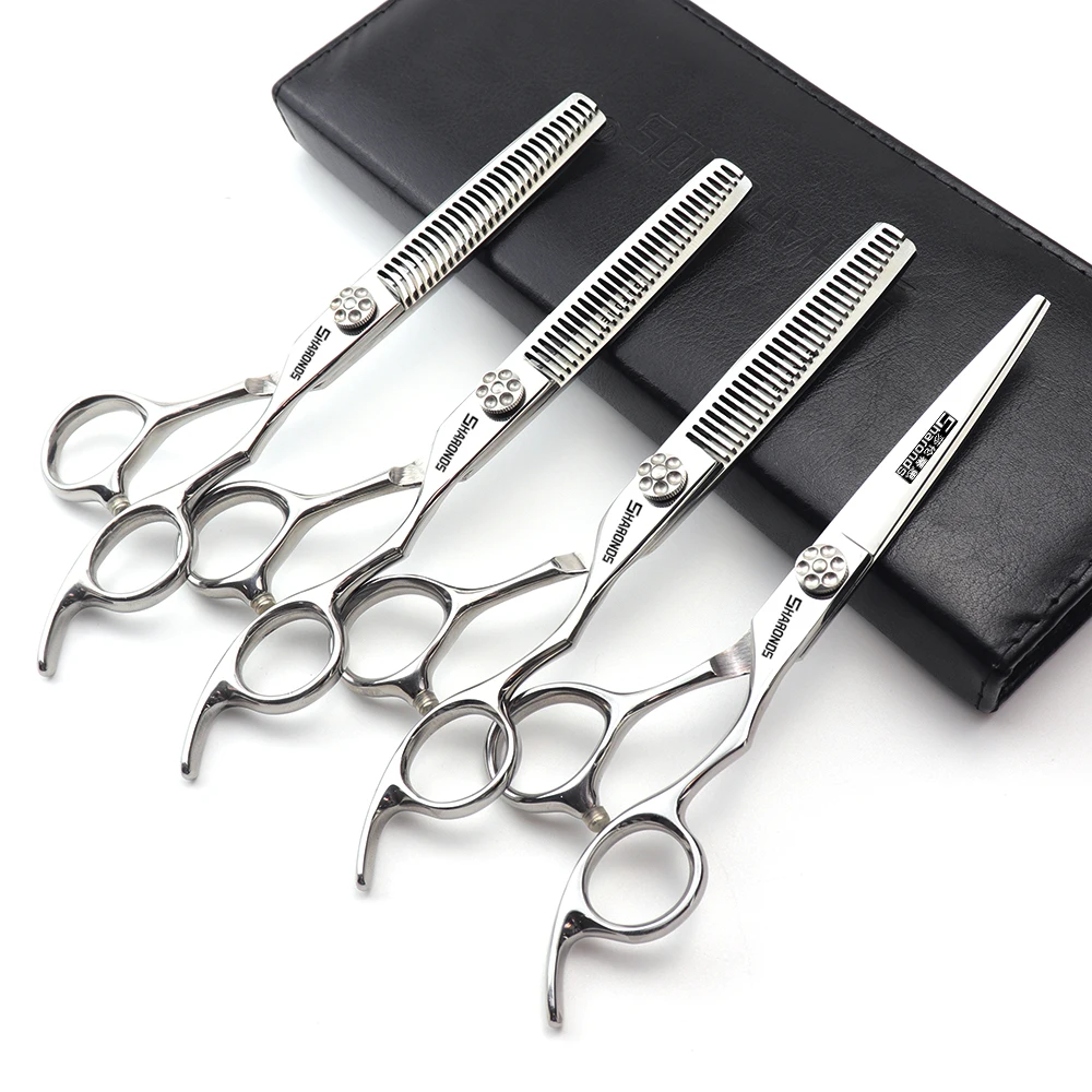 

Professional hair salon hair clippers, flat hair cutting tools, short and thin tooth clippers, hairdresser scissors set.