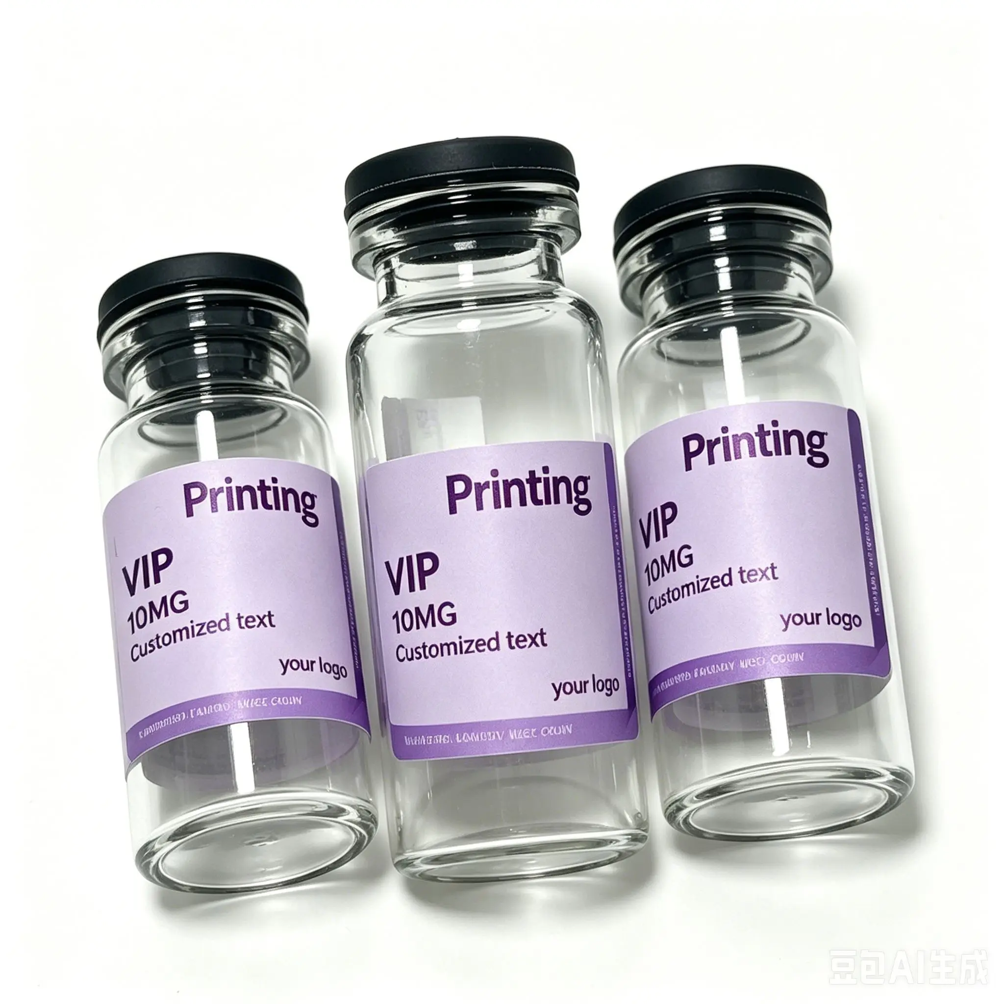 Custom Produced Peptide Powder Bottle Labels & Custom Packaging Boxes for 3ml-10ml Health Beauty Vials