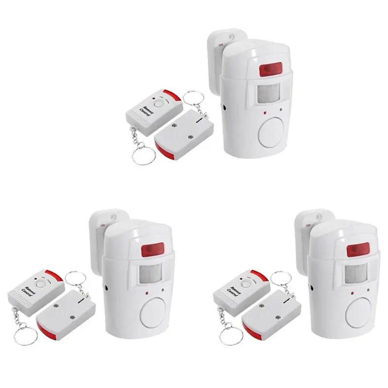 B29C-3X Infrared Motion Sensor Alarm - Burglar Alarm With 2 Remote Controls, Suitable For Home/Garages/Shops