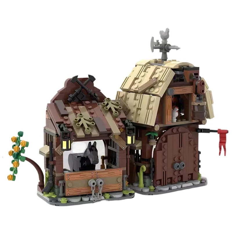 

594pcs MOC Medieval Architecture Stable barn Building Block Model Set for Boys Room Decoration Creative Toy Gifts
