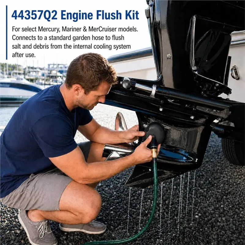 A85E-Flushing Kit 44357Q2 For Through Gear Case Engine Flusher Outboard Motor Muffs For Mercury Outboards And Sterndrive Engines