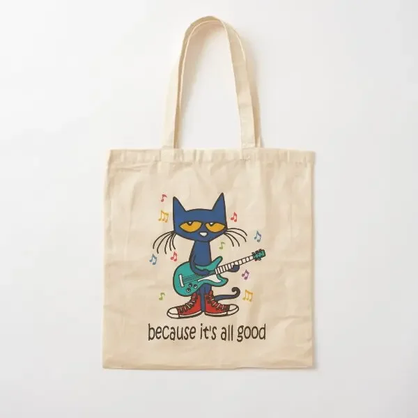 

Pete The Cat Cotton Canvas Bag Fashion Handbag Reusable Foldable Unisex Shopper Casual Women Grocery Designer Shoulder Bag
